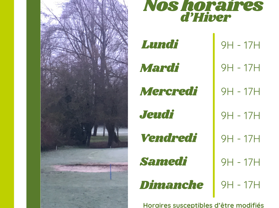 Horaires d'hiver